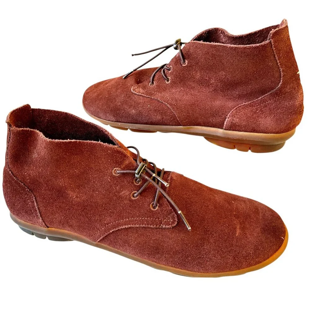 John Fluevog Earth Angel Budapest Brown Suede Chukka Boots Mens Size 13